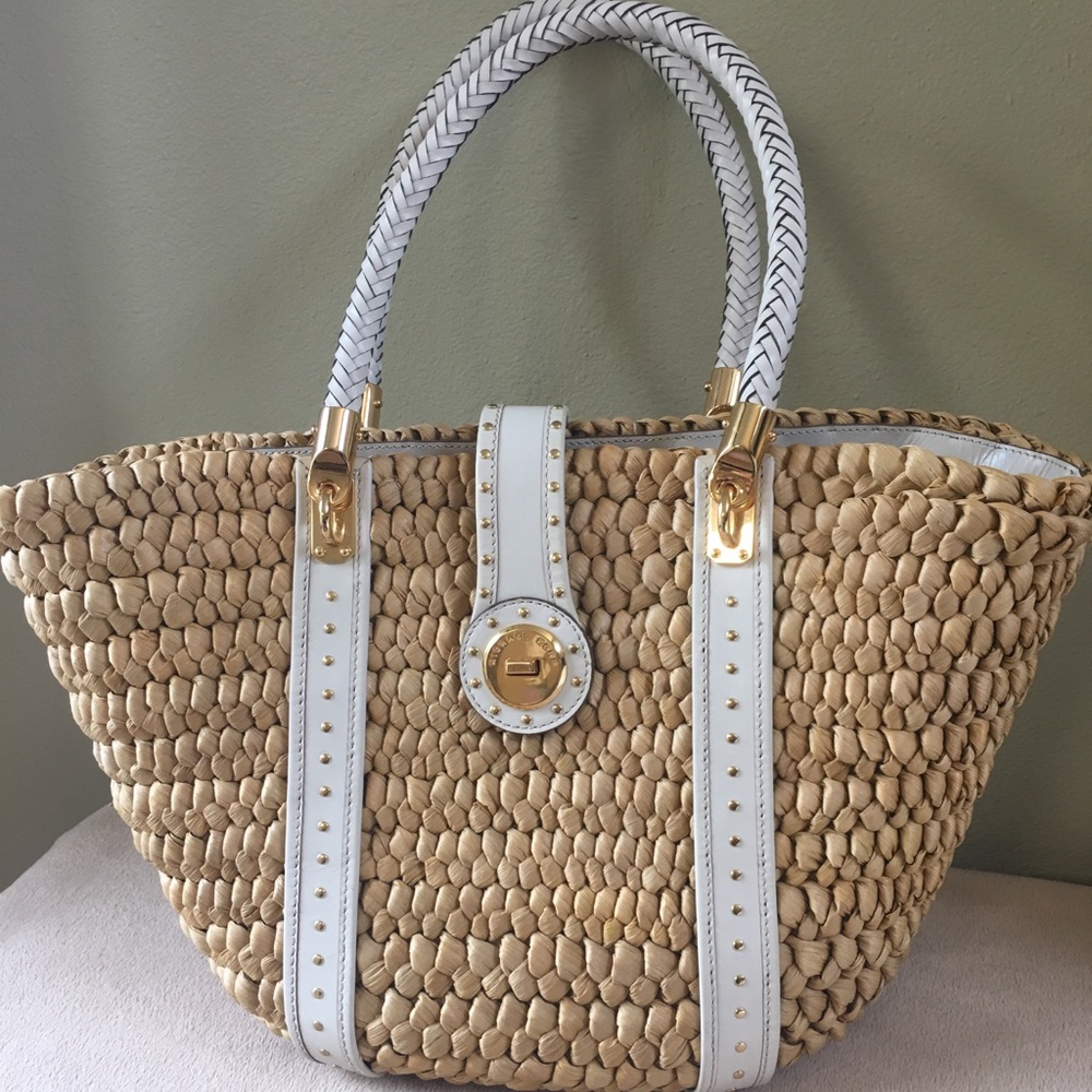 Large Michael Kors Woven Straw Tote